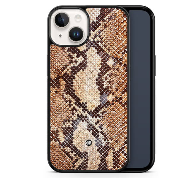 Bjornberry Skal iPhone 14 -Brun Ormskinn