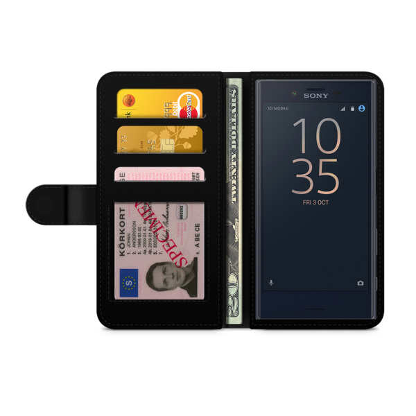 Bjornberry Fodral Sony Xperia XZ / XZs - Blå Retromönster