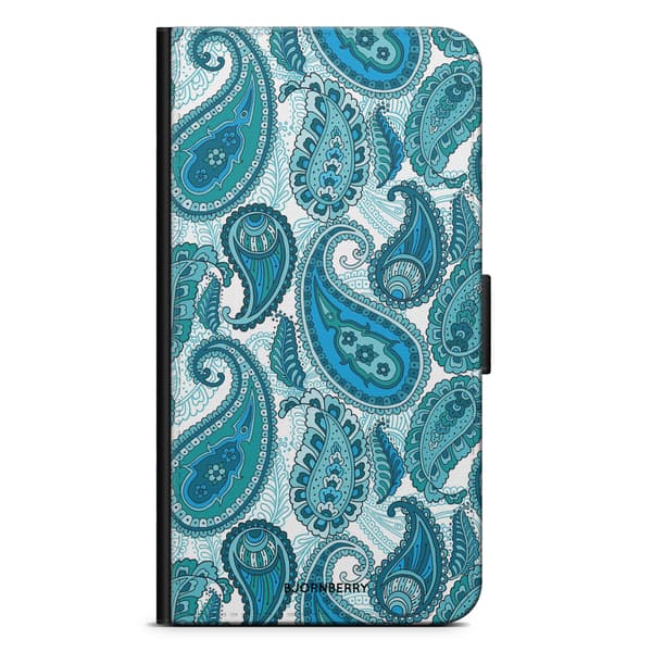 Bjornberry Plånboksfodral iPhone 12 Mini - Blå Paisley