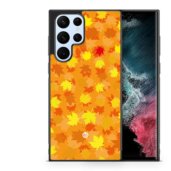 Bjornberry Skal Samsung Galaxy S22 Ultra 5G-Orange/Röda Löv