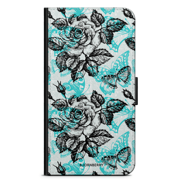 Bjornberry Plånboksfodral OnePlus 8 - Fjärilar & Rosor