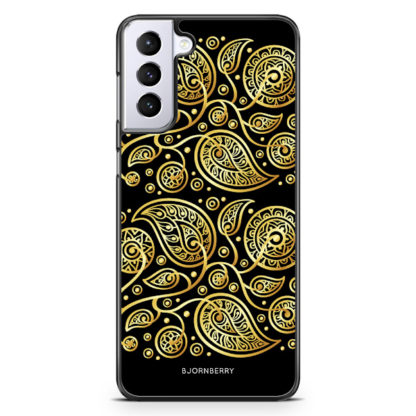 Bjornberry Skal Samsung Galaxy S21 Plus - Guld Blommor