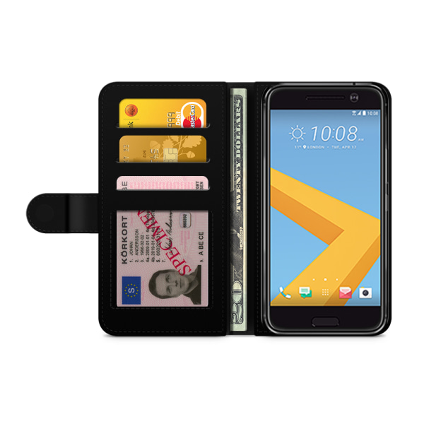 Bjornberry Plånboksfodral HTC 10 - Vit med Löv