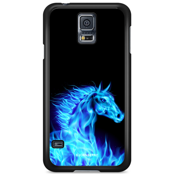 Bjornberry Skal Samsung Galaxy S5/S5 NEO - Flames Horse Blå