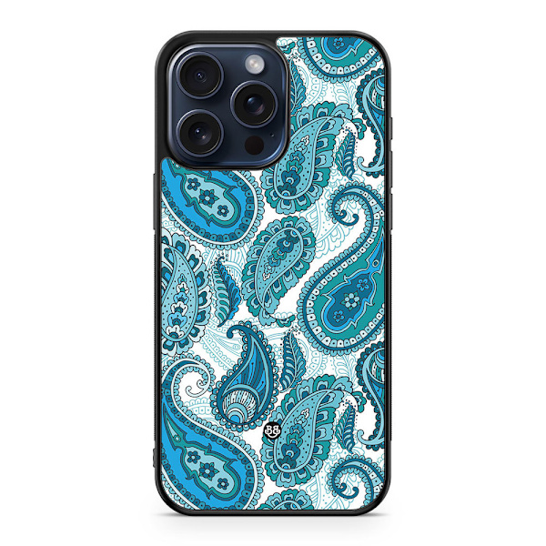 Bjornberry Skal iPhone 15 Pro Max - Blå Paisley