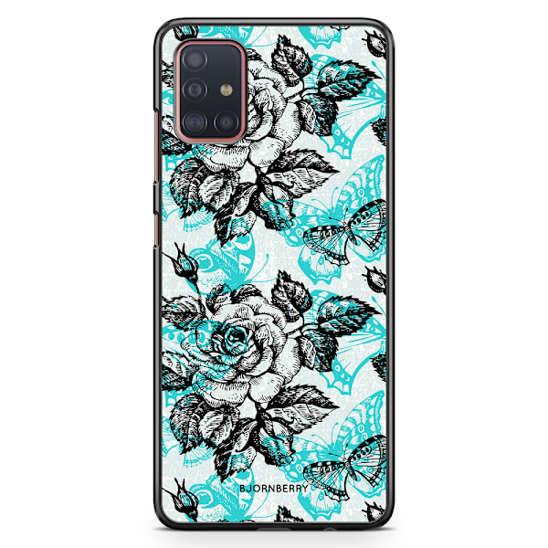 Bjornberry Skal Samsung Galaxy A51 - Fjärilar & Rosor