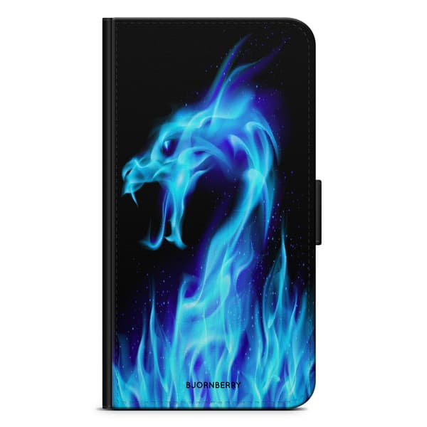 Bjornberry Plånboksfodral Nokia 7 Plus - Blå Flames Dragon