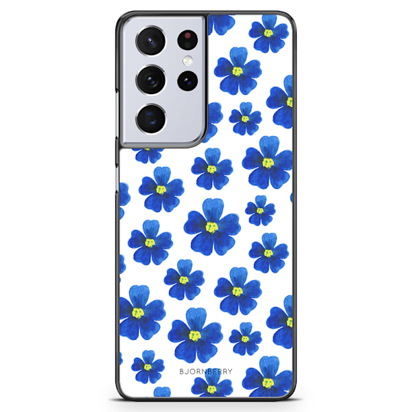 Bjornberry Skal Samsung Galaxy S21 Ultra - Blå Blommor