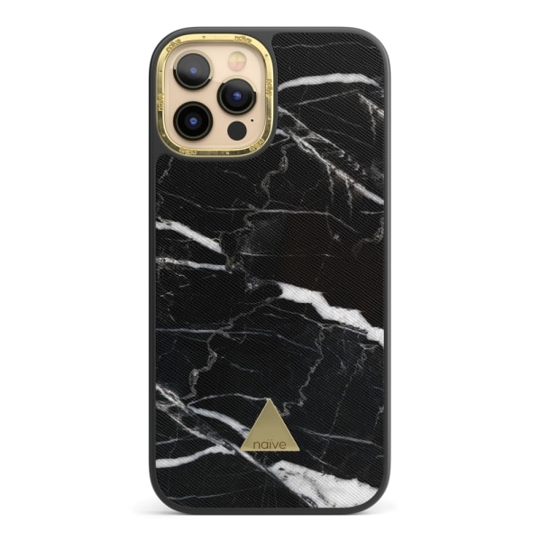 Naive iPhone 12 Pro Skal - Black Marble
