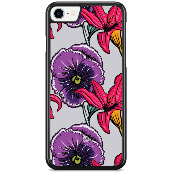 Bjornberry Skal iPhone 7 - Lila/Cerise Blomster