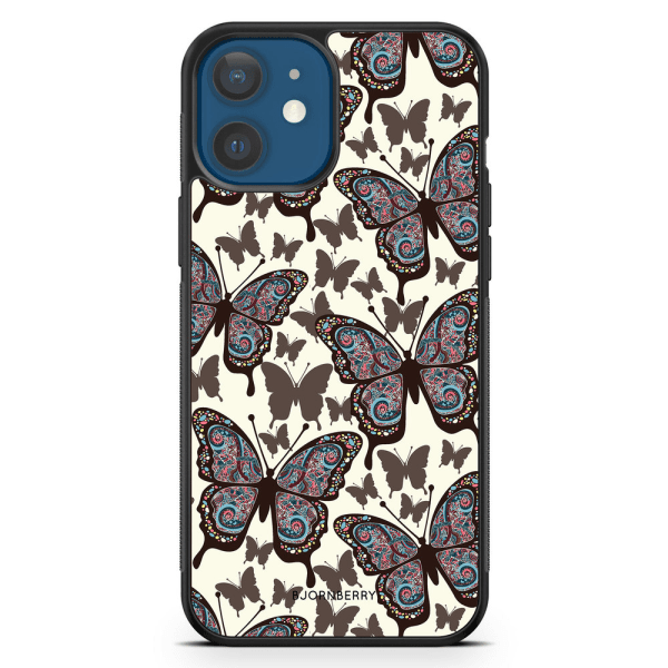 Bjornberry Hårdskal iPhone 12 - Färgglada Fjärilar