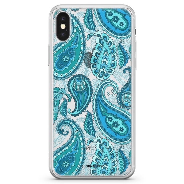 Bjornberry Skal Hybrid iPhone X / XS - Blå Paisley