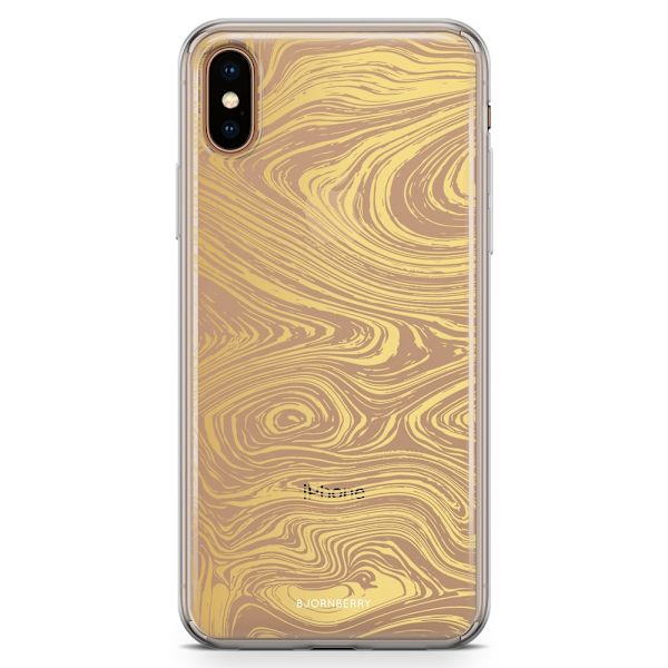Bjornberry Hybrid Skal iPhone Xs Max  - Guld Marmor