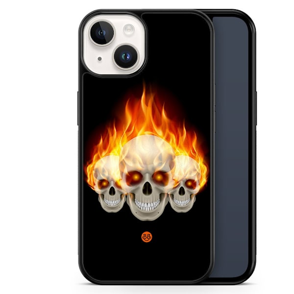 Bjornberry Skal iPhone 14 -Flames Dödskallar