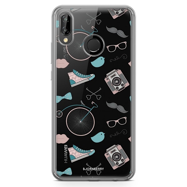 Bjornberry Hybrid Skal Huawei P20 Lite - Hipster Mönster