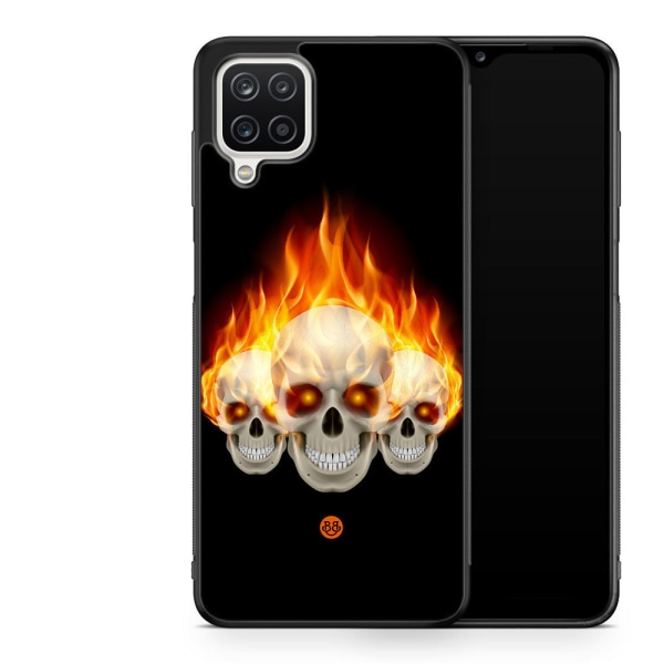 Bjornberry Skal Samsung Galaxy A12 -Flames Dödskallar