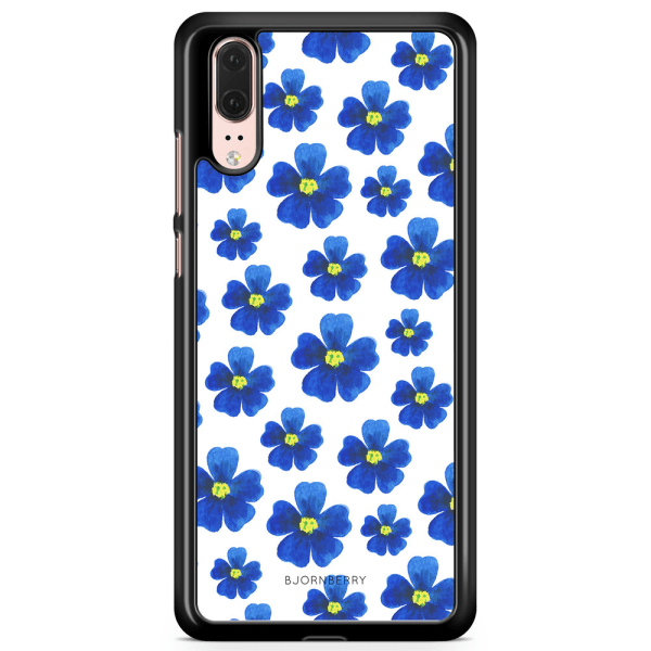 Bjornberry Skal Huawei P20 - Blå Blommor