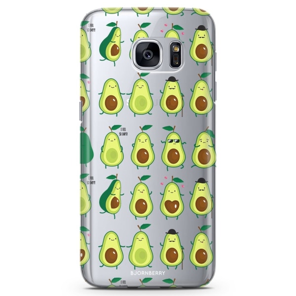 Bjornberry Samsung Galaxy S6 Edge TPU Skal -Avocado Mönster