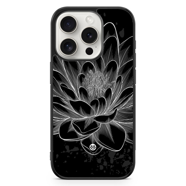 Bjornberry Skal iPhone 15 Pro - Svart/Vit Lotus