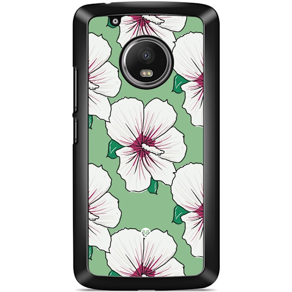 Bjornberry Skal Moto G5 Plus - Gräddvita Blommor