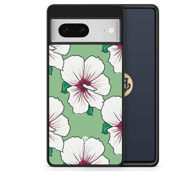 Bjornberry Skal Google Pixel 7 - Gräddvita Blommor