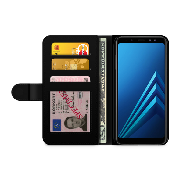 Bjornberry Fodral Samsung Galaxy A8 (2018)- Svart/Vit Lotus