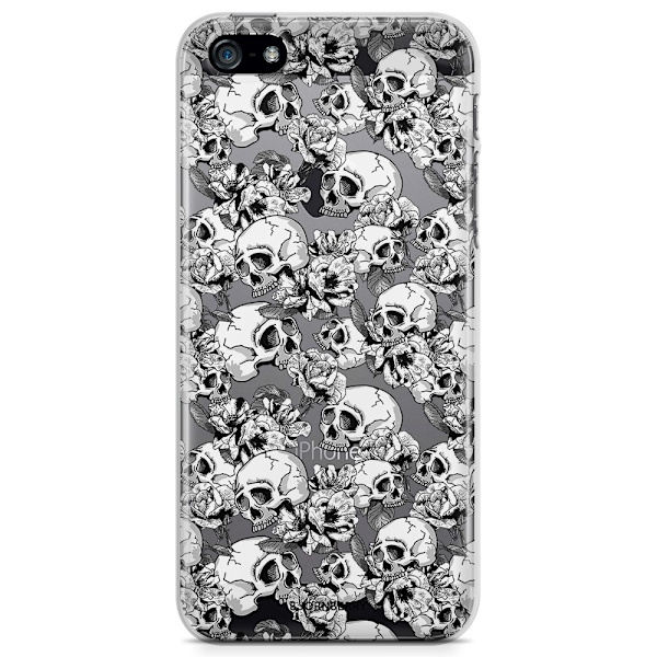 Bjornberry iPhone 5/5S/SE TPU Skal - Dödskallar & Rosor
