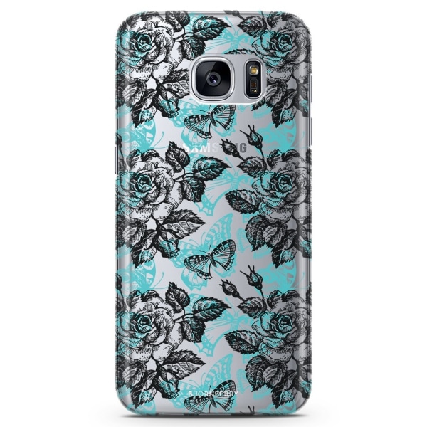 Bjornberry Samsung Galaxy S7 TPU Skal - Fjärilar & Rosor