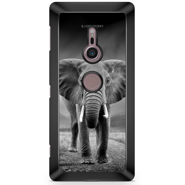 Bjornberry Sony Xperia XZ2 Skal - Svart/Vit Elefant
