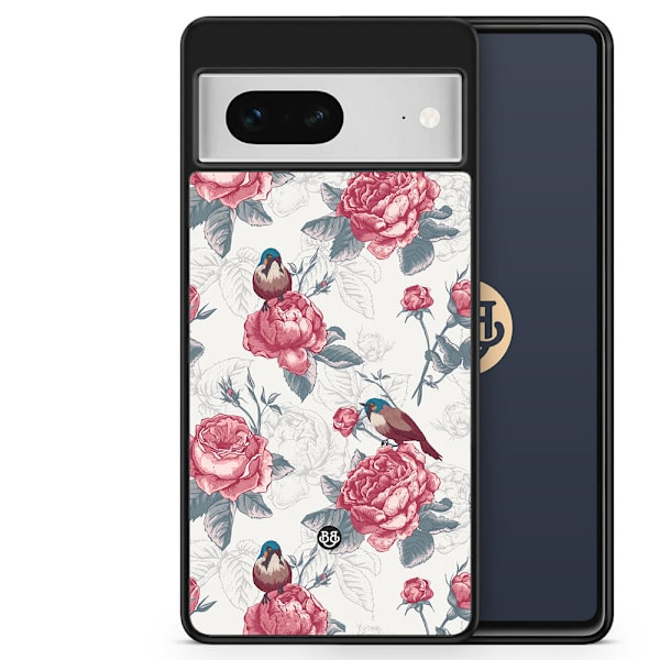 Bjornberry Skal Google Pixel 7 - Rosor & Fåglar