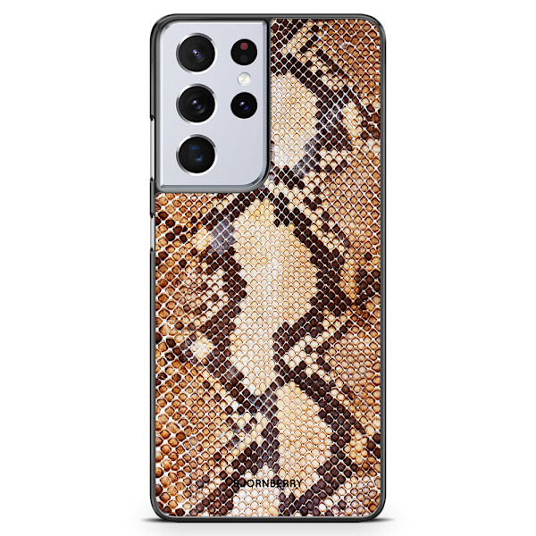 Bjornberry Skal Samsung Galaxy S21 Ultra - Brun Ormskinn