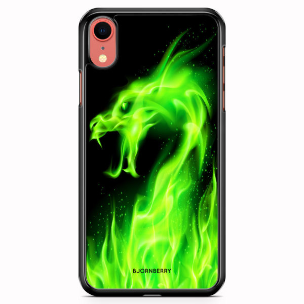 Bjornberry Skal iPhone XR - Grön Flames Dragon