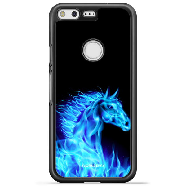 Bjornberry Skal Google Pixel - Flames Horse Blå