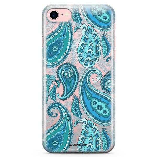 Bjornberry iPhone 7 TPU Skal - Blå Paisley