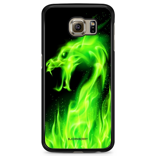 Bjornberry Skal Samsung Galaxy S6 Edge - Grön Flames Dragon