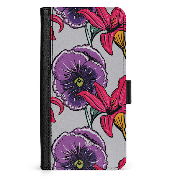 Bjornberry Fodral Samsung Galaxy A14 4G/5G -Lila/Cerise Blomster