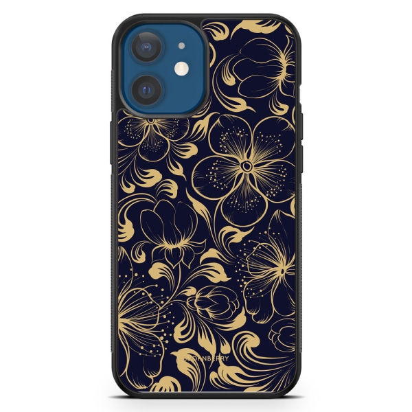Bjornberry Hårdskal iPhone 12 - Mörkblå Blommor