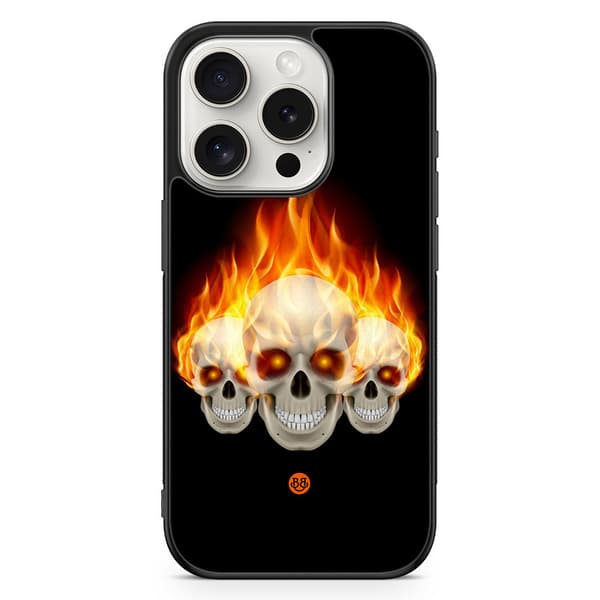 Bjornberry Skal iPhone 15 Pro - Flames Dödskallar