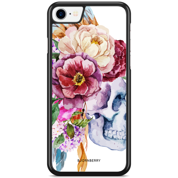 Bjornberry Skal iPhone 7 - Dödskalle Blommor