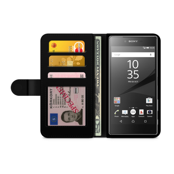 Bjornberry Fodral Sony Xperia Z5 Compact - Lila/Cerise Blomster