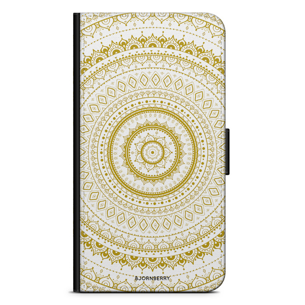 Bjornberry Fodral Motorola Moto G7 Play - Vit Guld Mandala