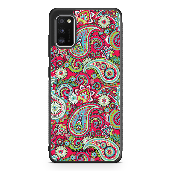 Bjornberry Skal Samsung Galaxy A41 - Röd Paisley