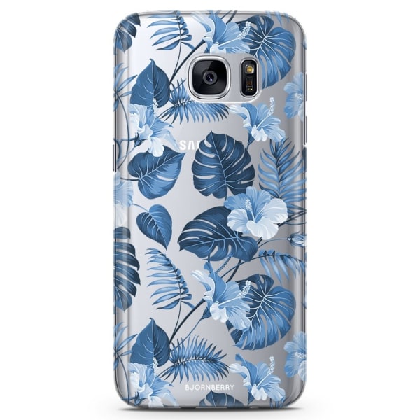 Bjornberry Samsung Galaxy S6 Edge TPU Skal -Blå Blommor