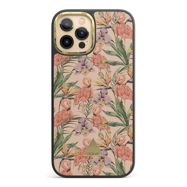 Naive iPhone 12 Pro Max Skal - Flamingos & Flowers