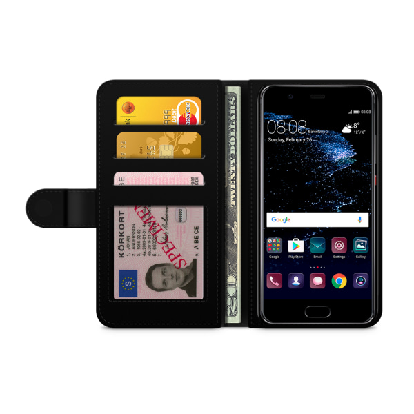 Bjornberry Plånboksfodral Huawei P10 Lite - Lila Vårblommor
