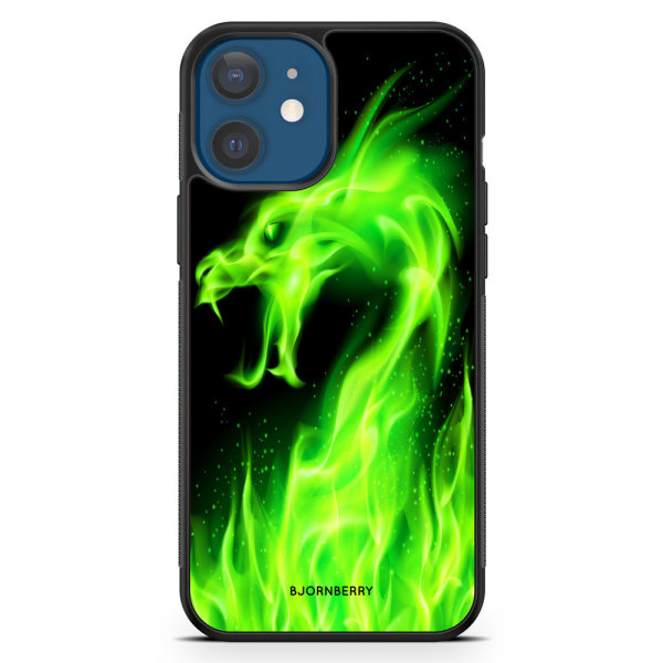 Bjornberry Hårdskal iPhone 12 - Grön Flames Dragon