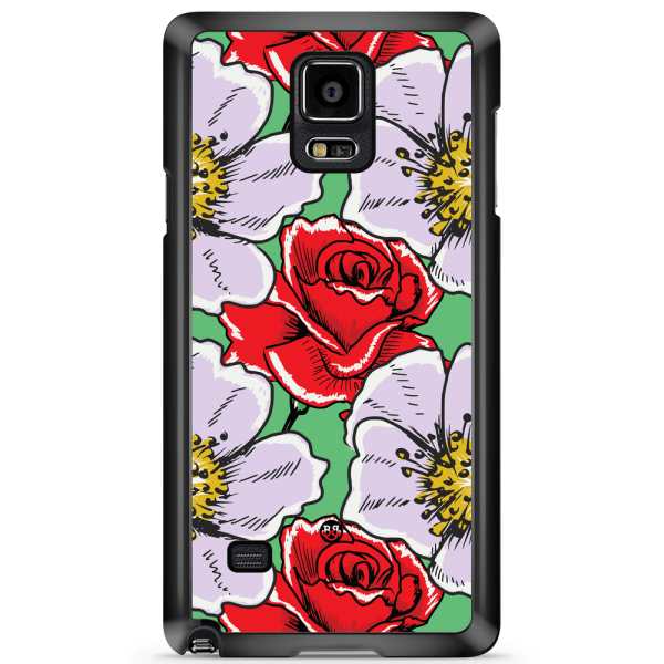 Bjornberry Skal Samsung Galaxy Note 3 - Rött & Vitt Blomster