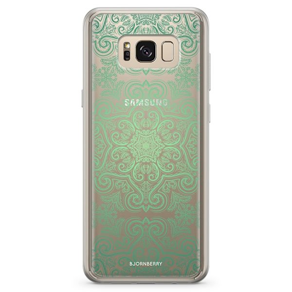Bjornberry Skal Hybrid Samsung Galaxy S8+ - Grön Retromönster