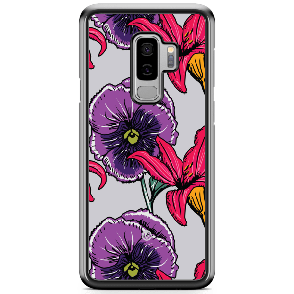 Bjornberry Skal Samsung Galaxy S9 Plus - Lila/Cerise Blomster