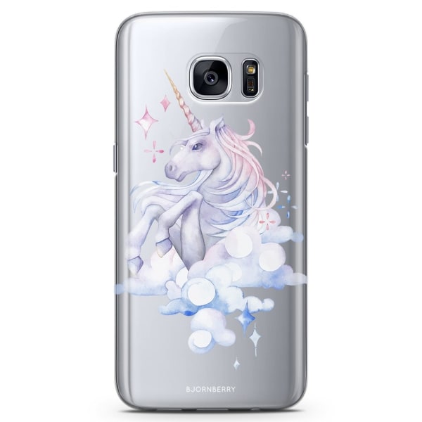 Bjornberry Samsung Galaxy S6 Edge TPU Skal -Vattenfärg Enhörning